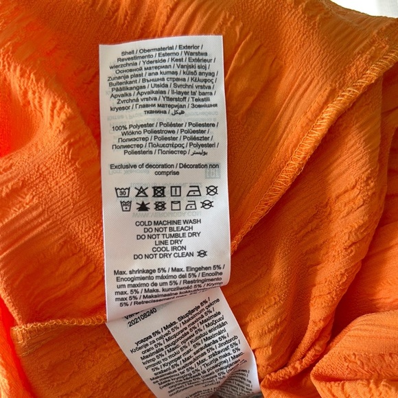 Vero Moda Curve NWT Orange Ruffled Hem 3/4 Bishop Sleeves women’s 20 Dress - Picture 9 of 10